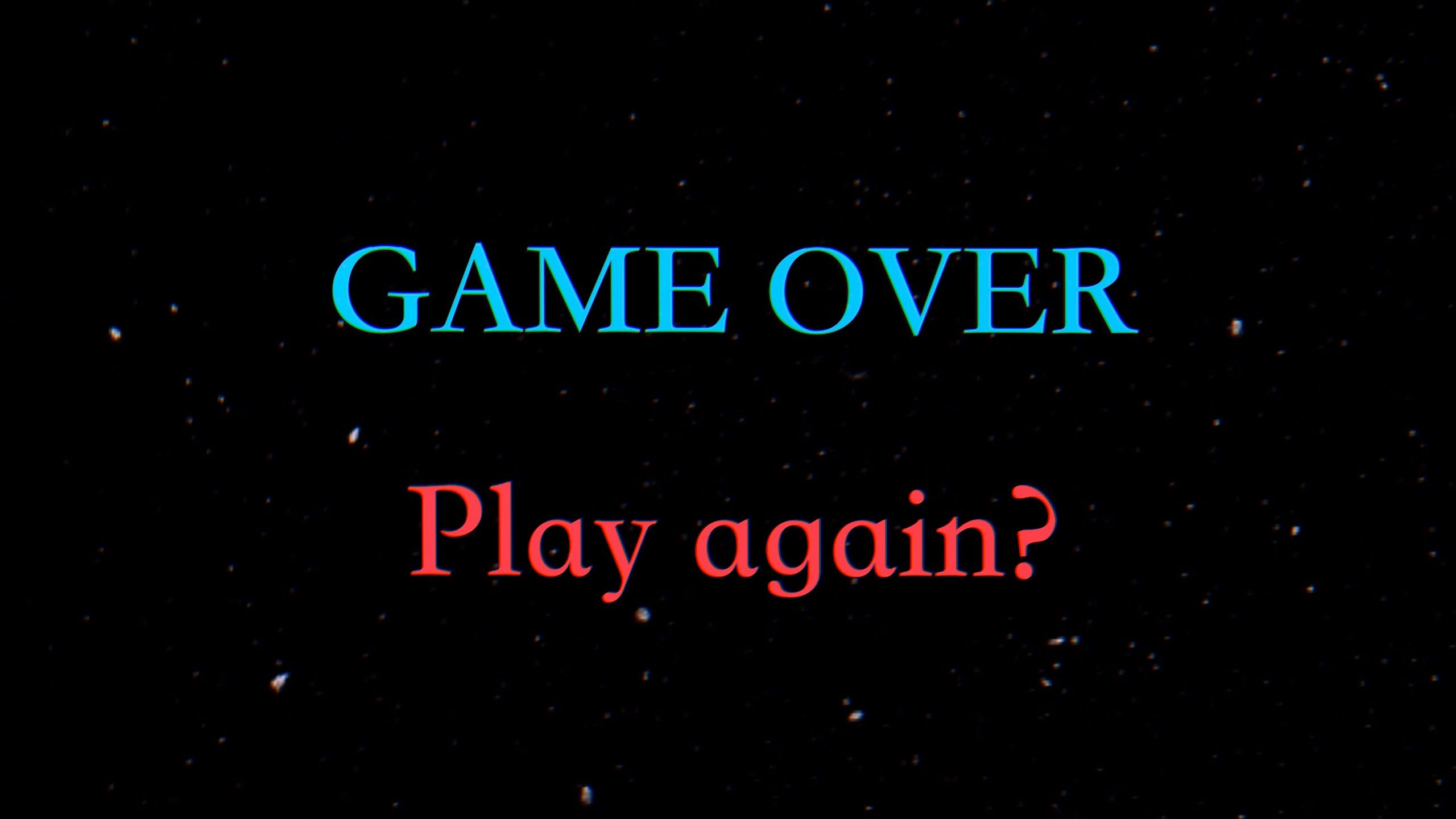 2560x1440 Download wallpaper 2560x1440 inscription, game over, text widescreen