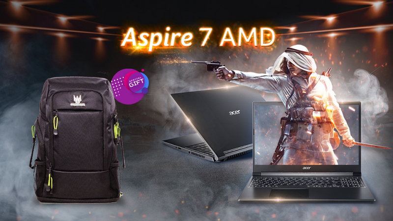 Laptop Acer Aspire Gaming A715 42G R4ST R5 5500U/8GB/256GB SSD/Nvidia GTX1650 4GB/Win10